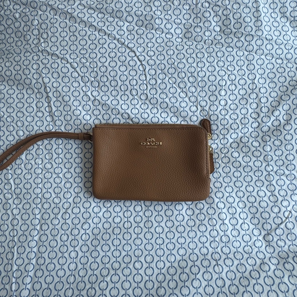 Coach Tan Leather Wristlet